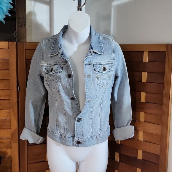 Abercrombie girls denim jean jacket - Picture 1 of 10